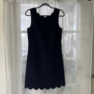 JCrew scalloped edge navy shift dress, size 4